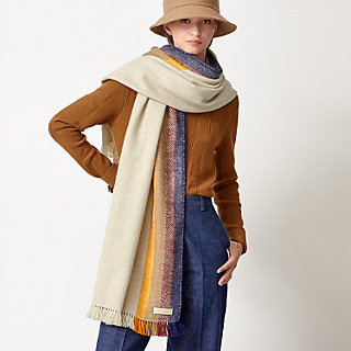 まとめCTHY HIGH-END YAK WOOL FRINGE STOLE CTHY High-End Yak Wool Fringe Stole in White Mix for Men
